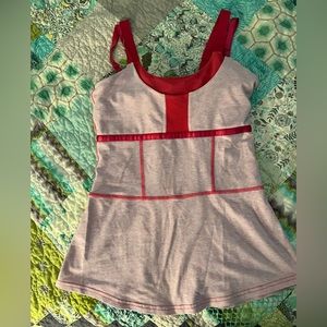 Lululemon Medium Pink with hot pink trim tank top